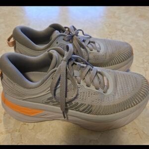 Hoka One One Bondi 7 Womens 7 US Harbor Mist/Coral Running Shoes 1110519 HMSH